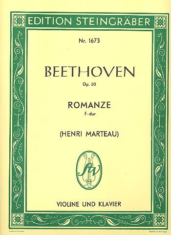 Romanze F-Dur op.50  für Violine und Orchester  für Violine und Klavier