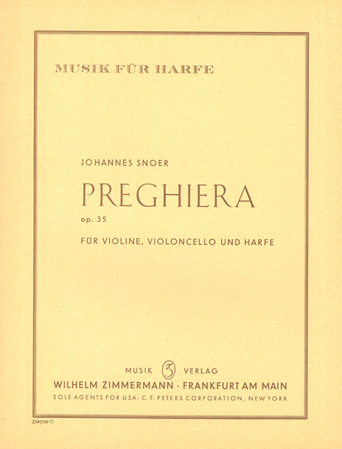 Preghiera op.35 für Violine,&nbsp;&nbsp;Violoncello und Harfe&nbsp;&nbsp;