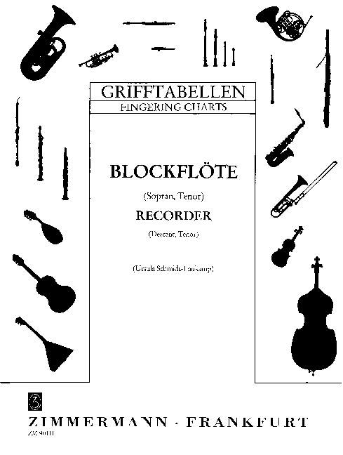 Grifftabelle&nbsp;&nbsp;für Blockflöte (Sopran/Tenor)  (barocke und deutsche Griffweise)&nbsp;&nbsp;