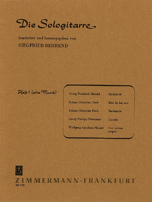 DIE SOLOGITARRE BAND 1&nbsp;&nbsp;ALTE MUSIK&nbsp;&nbsp;BEHREND, SIEGFRIED, ED