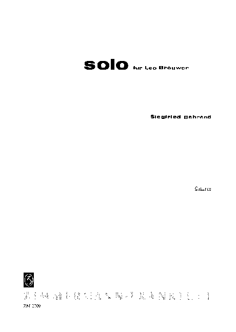 SOLO FUER LEO BROUWER  FUER GITARRE  