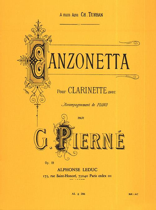 Canzonetta op.19 pour  clarinette et piano  