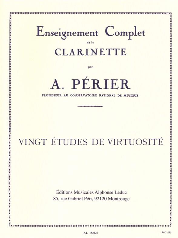 20 études de virtuosité&nbsp;&nbsp;pour clarinette&nbsp;&nbsp;