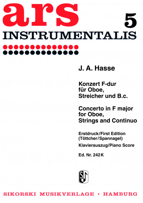 Konzert F-Dur für Oboe,&nbsp;&nbsp;Streicher und Bc für&nbsp;&nbsp;Oboe und Klavier