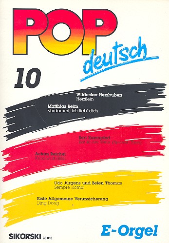 Pop deutsch Band 10: für E-Orgel&nbsp;&nbsp;&nbsp;&nbsp;