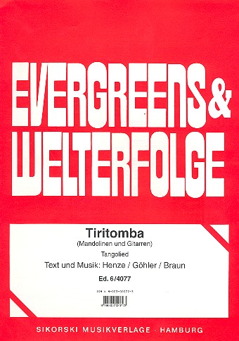 Tiritomba: Tangolied für Gesang&nbsp;&nbsp;und Klavier&nbsp;&nbsp;