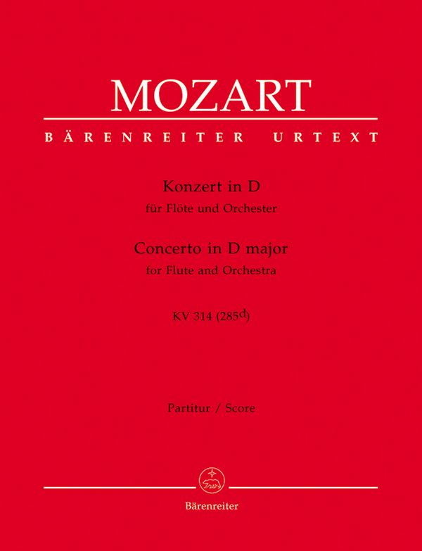 Konzert D-Dur KV314 für Flöte&nbsp;&nbsp;und Orchester&nbsp;&nbsp;Partitur