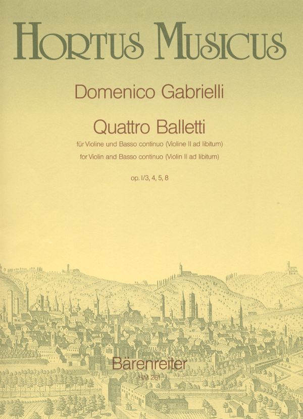 QUATTRO BALLETTI FUER VIOLINE UND  BASSO CONTINUO, OP. 1/3,4,5,8  VIOLINE 2 AD LIB.
