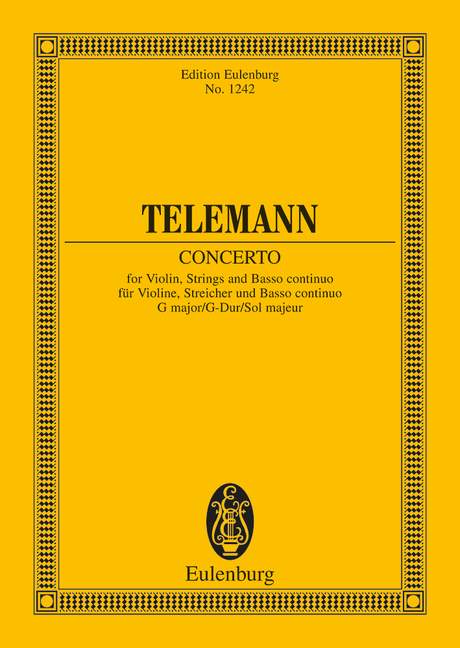 Konzert G-Dur&nbsp;&nbsp;für Violine, Streicher und Bc&nbsp;&nbsp;Studienpartitur