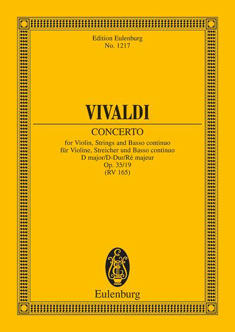 Concerto D major (fatto per la solennita della lingua di San Antonio)  für Violine, Streicher und Bc  pocket score