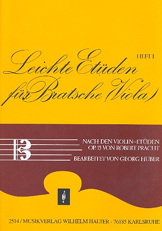Leichte Etüden nach den  Violinetüden op.15 Band 1 für Viola  