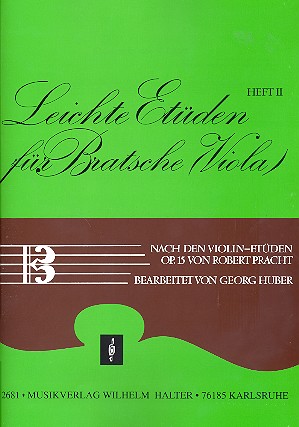 Leichte Etüden nach den Violinetüden  op.15 Band 2 für Viola  