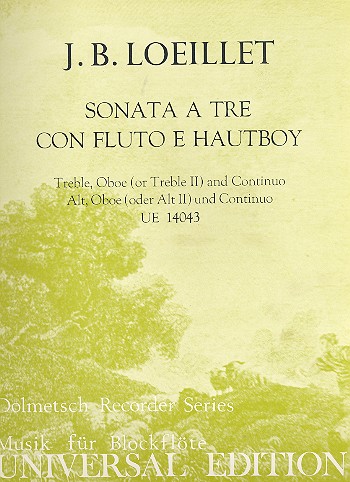 Sonate a tre&nbsp;&nbsp;für Altblockflöte, Oboe und Klavier&nbsp;&nbsp;Partitur und Stimmen