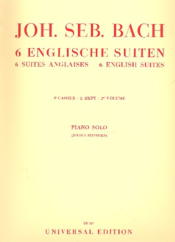 6 englische Suiten Band 2&nbsp;&nbsp;für Klavier&nbsp;&nbsp;