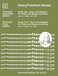 Arien aus 'Acis und Galatea'&nbsp;&nbsp;für Flöte und Bc&nbsp;&nbsp;