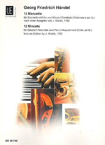 12 Menuette für Sopranflöte  und Klavier (Cembalo, Violonello ad lib.)  