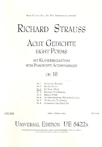 Die Nacht op.10,3 für hohe&nbsp;&nbsp;Singstimme und Klavier&nbsp;&nbsp;