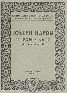 SINFONIE E-DUR NR.12 HOB.I:12 FUER&nbsp;&nbsp;ORCHESTER,  Studienpartitur&nbsp;&nbsp;ROBBINS LANDON, H. C., ED