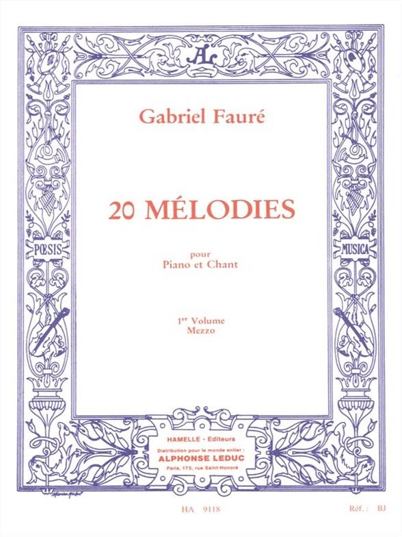 20 mélodies vol.1 pour  mezzo-soprano et piano  