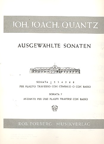 Sonate a-Moll Nr.1 für  Flöte und Klavier (Cembalo)  