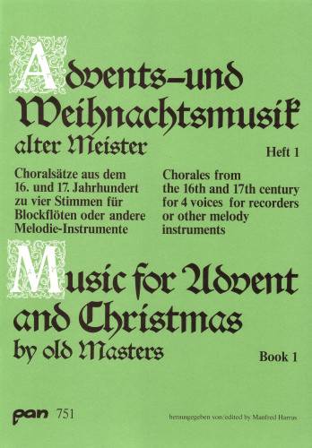 Advents- und Weihnachtsmusik alter Meister Heft 1  zu 4 Stimmen für Blockflöten / Melodieinstrumente  