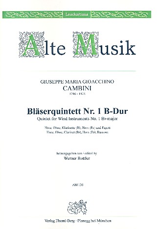 Quintett B-Dur Nr.1  für Flöte, Oboe, Klarinette, Horn und Fagott  Stimmen