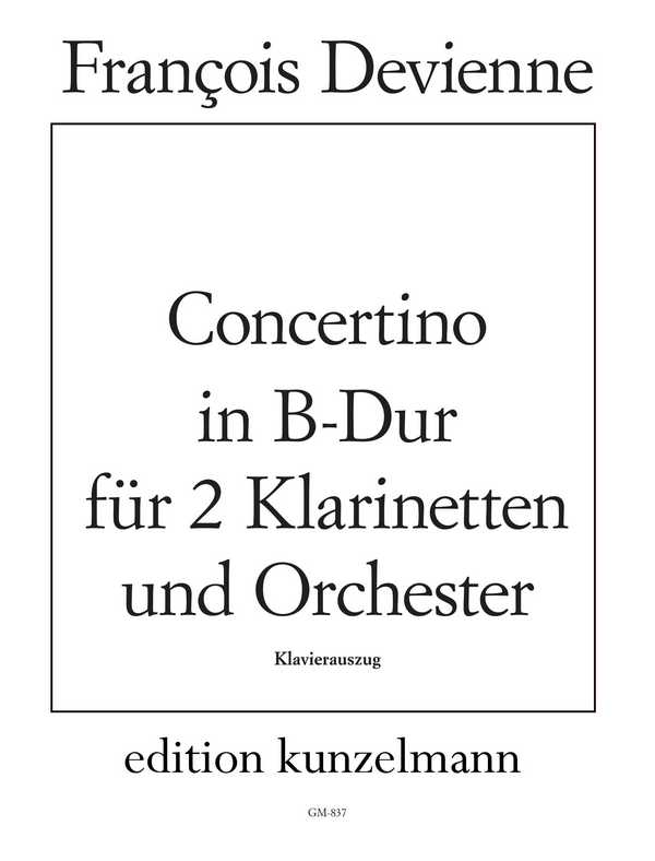 Concertino B-Dur  für 2 Klarinetten und Orchester  für 2 Klarinetten und Klavier