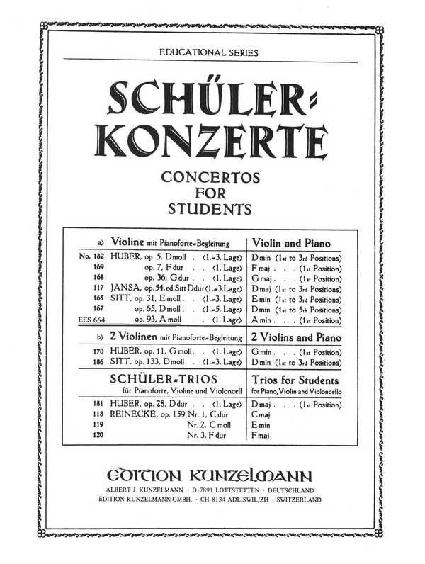 Schülerkonzert a-Moll op.93  für Violine und Klavier  