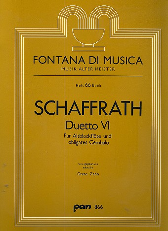 Duetto 6 für Altblockflöte und  obligates Cembalo Partitur und Stimmen  