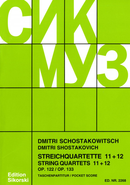 Streichquartette Nr.11 op.122 und Nr.12 op.133    Studienpartitur