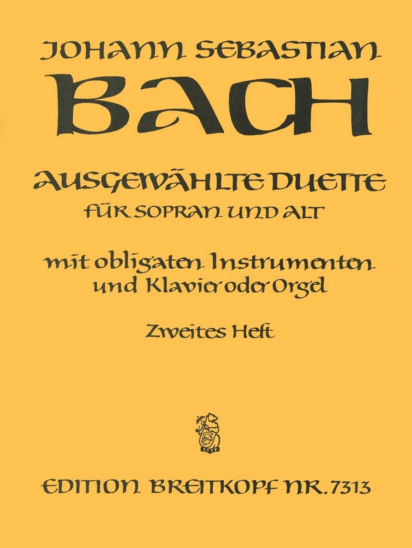 Ausgewählte Duette Band 2&nbsp;&nbsp;für Sopran und Alt, mit obligaten Instrumenten und Klavier (Orgel)&nbsp;&nbsp;
