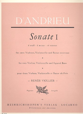 Sonate d-Moll Nr.1 für  2 Violinen, Violoncello und Bc  