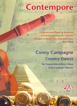 Conny Campagne Country Dances&nbsp;&nbsp;für Sopranblockflöte und Klavier&nbsp;&nbsp;Contempore Heft 3