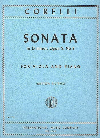 Sonata d minor op.5,8  for viola and piano  KATIMS, MILTON, ED.