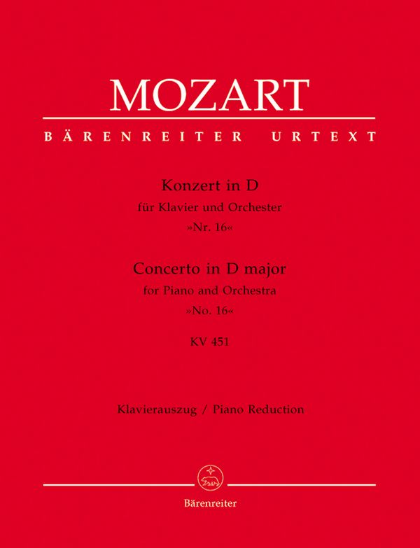 Konzert D-Dur KV451 für Klavier&nbsp;&nbsp;und Orchester für 2 Klaviere&nbsp;&nbsp;