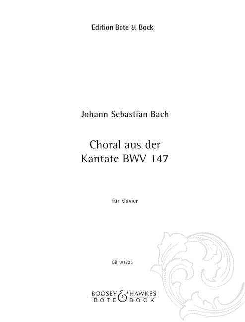 Choral aus der Kantate BWV147  für Klavier  