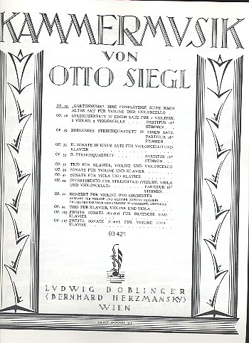 Gartenmusik op.19  Suite für Violine und Violoncello  