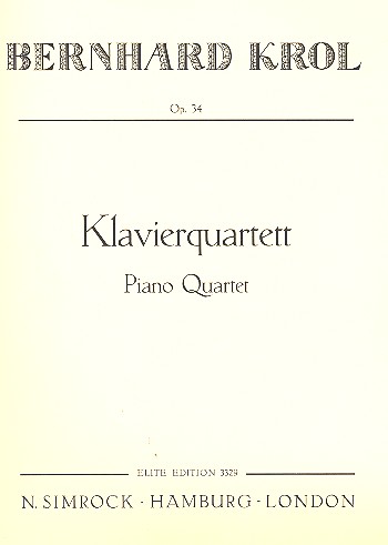 Quartett op.34&nbsp;&nbsp;für Klavier, Violine, Viola und Violoncello&nbsp;&nbsp;