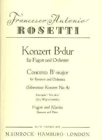 Konzert B-Dur  für Fagott und Orchester  für Fagott und Klavier