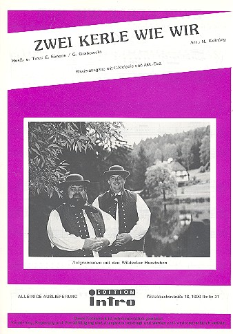 Zwei Kerle wie wir  für Gesang und klavier  Einzelausgabe 