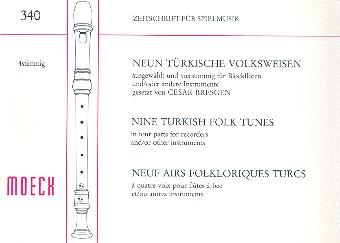 9 türkische Volksweisen für  4 Blockflöten (SATB)  