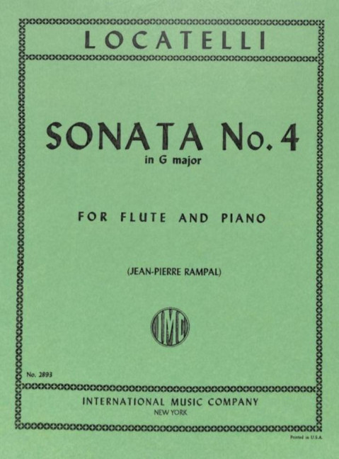 Sonata G major no.4&nbsp;&nbsp;for flute and piano&nbsp;&nbsp;RAMPAL, ED.