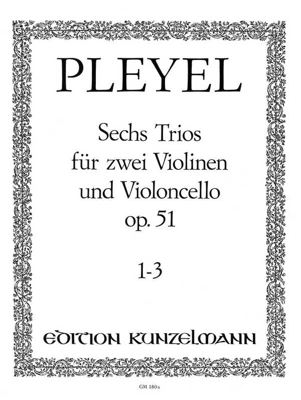 6 Trios op.51 Band 1 (Nr.1-3)  für 2 Violinen und Violoncello  Stimmen