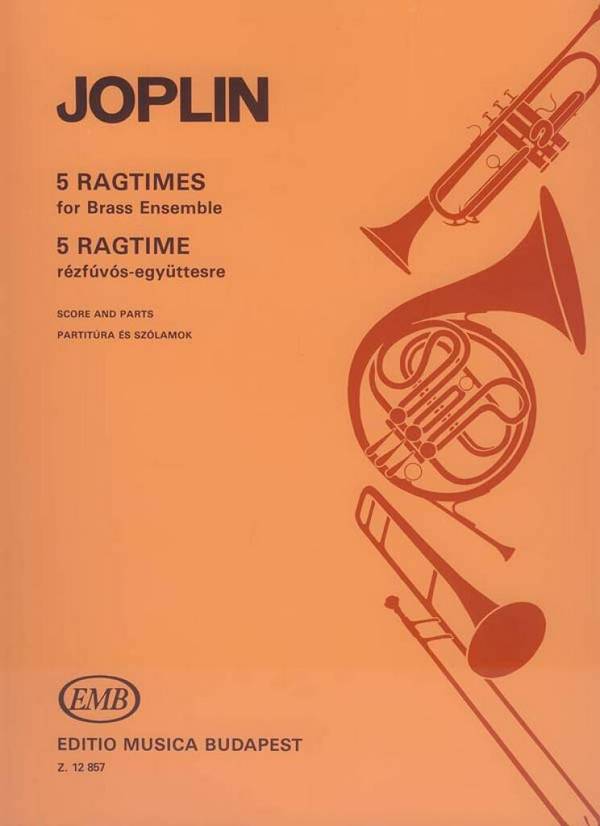 five ragtimes for brass ensemble  score and parts  