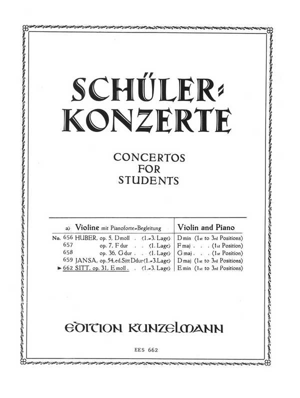 Concertino e-Moll op.31  für Violine und Klavier (1.-3. Lage)  