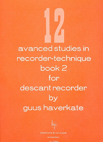 12 advanced Studies in recorder  technique vol.2 for descant recorder  