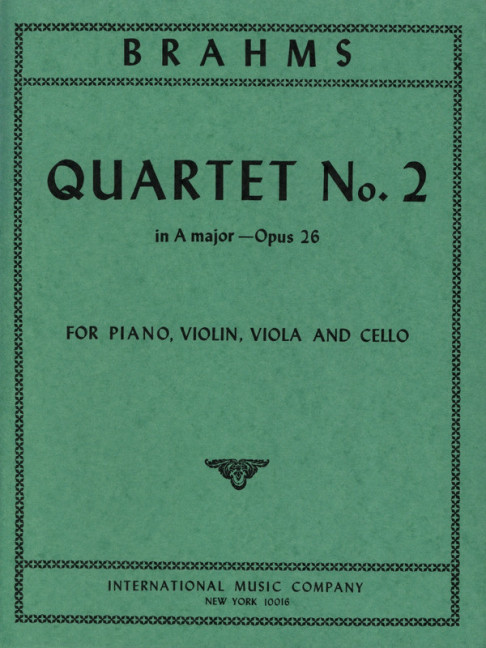Quartet A major op.26 no.2&nbsp;&nbsp;for piano, violin, viola and cello&nbsp;&nbsp;PARTS