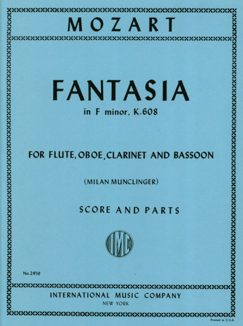 Fantasia f minor KV608&nbsp;&nbsp;for flute, oboe, clarinet, bassoon&nbsp;&nbsp;