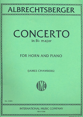 Concerto B flat major  for horn and piano  