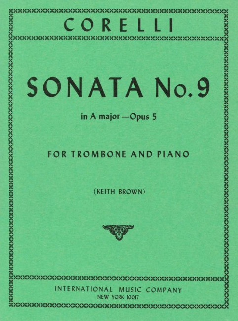 Sonata A major op.5 no.9  for trombone and piano  BROWN, KEITH, ED